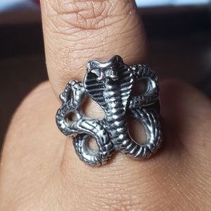 Stainless steel king cobra ring size 11